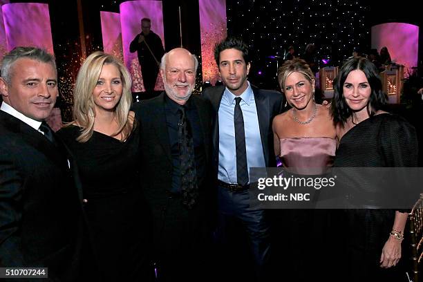 Pictured: Matt LeBlanc, Lisa Kudrow, James Burrows, David Schwimmer, Jennifer Aniston, Courteney Cox --