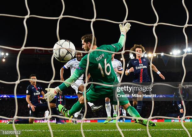 John Mikel Obi of Chelsea scores their first and equalising goal past goalkeeper Kevin Trapp of Paris Saint-Germain during the UEFA Champions League...