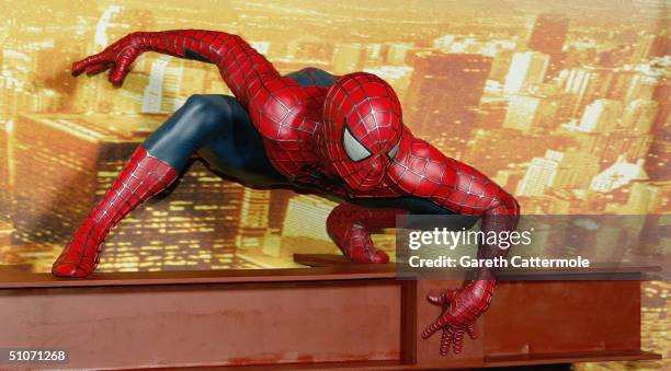 Interactive Spider-Man 2 attraction is unveiled at Madame Tussauds on July 15, 2004 in London. The attraction with new Spider-Man figure, features a...