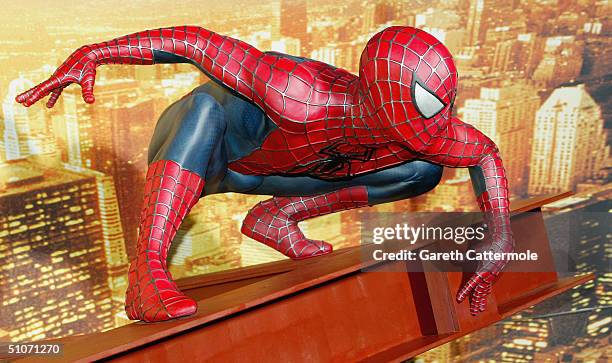 Interactive Spider-Man 2 attraction is unveiled at Madame Tussauds on July 15, 2004 in London. The attraction with new Spider-Man figure, features a...