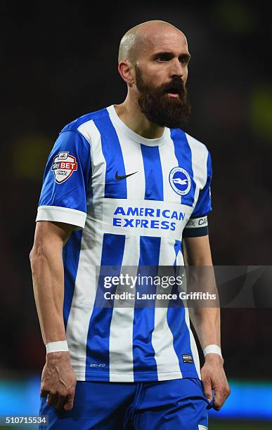 Bruno of Brighton and Hove Albion looks on during the Sky Bet Championship match between Hull City and Brighton and Hove Albion at KC Stadium on...