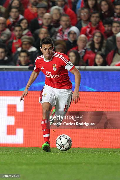 Benfica's midfielder Nicolas Gaitan during the match between SL Benfica and FC Zenit for the UEFA Champions League Round of 16 First Leg at Estadio...