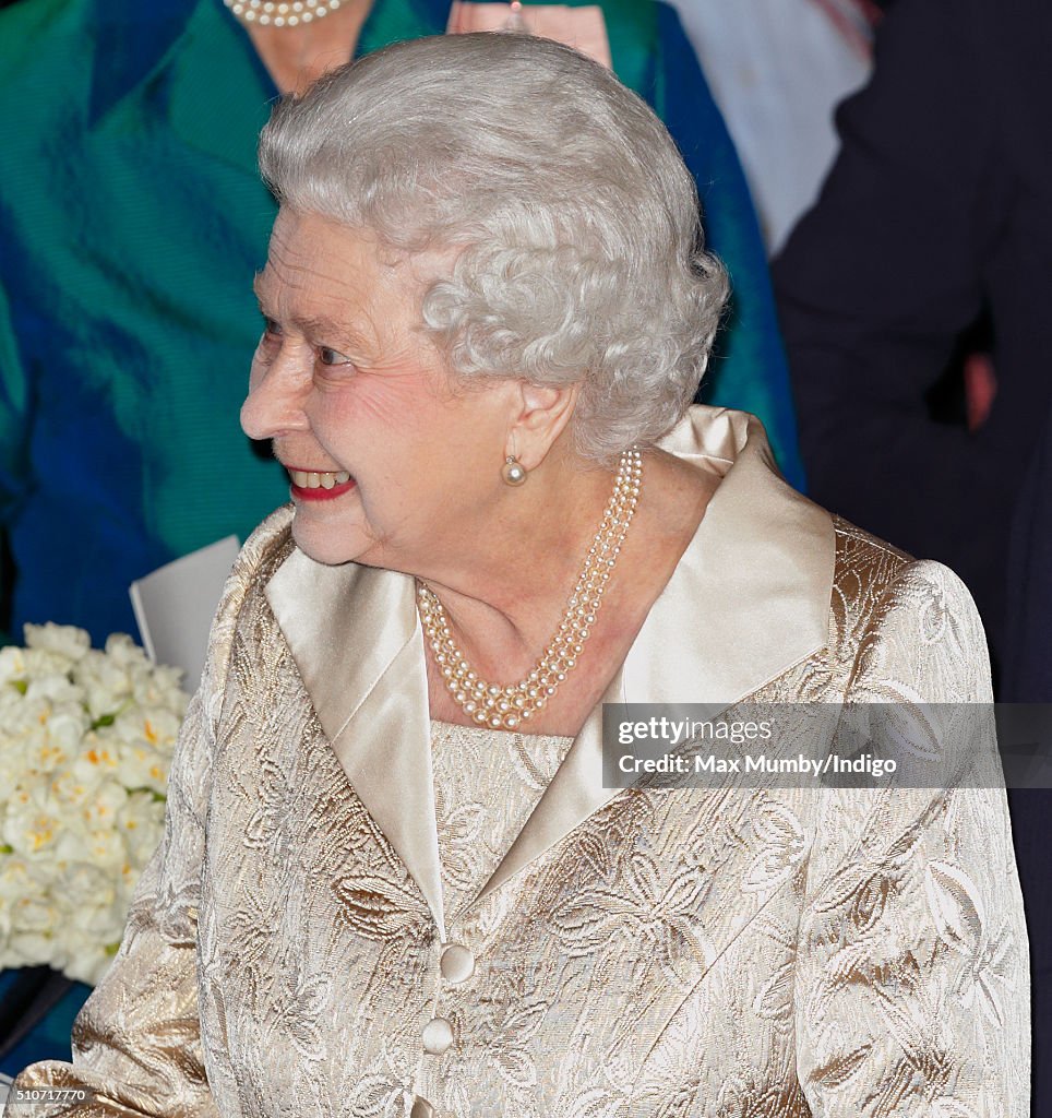 Queen Elizabeth II Attends Gold Service Scholarship Awards Ceremony At Claridge's