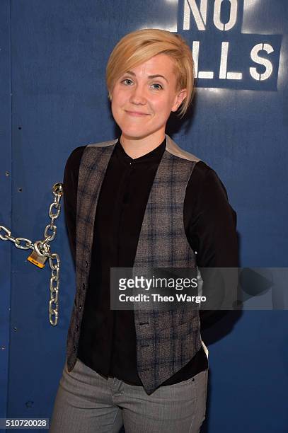 Internet personality, Hannah Hart, attends the Alice + Olivia By Stacey Bendet - Arrivals at The Gallery, Skylight at Clarkson Sq on February 16,...