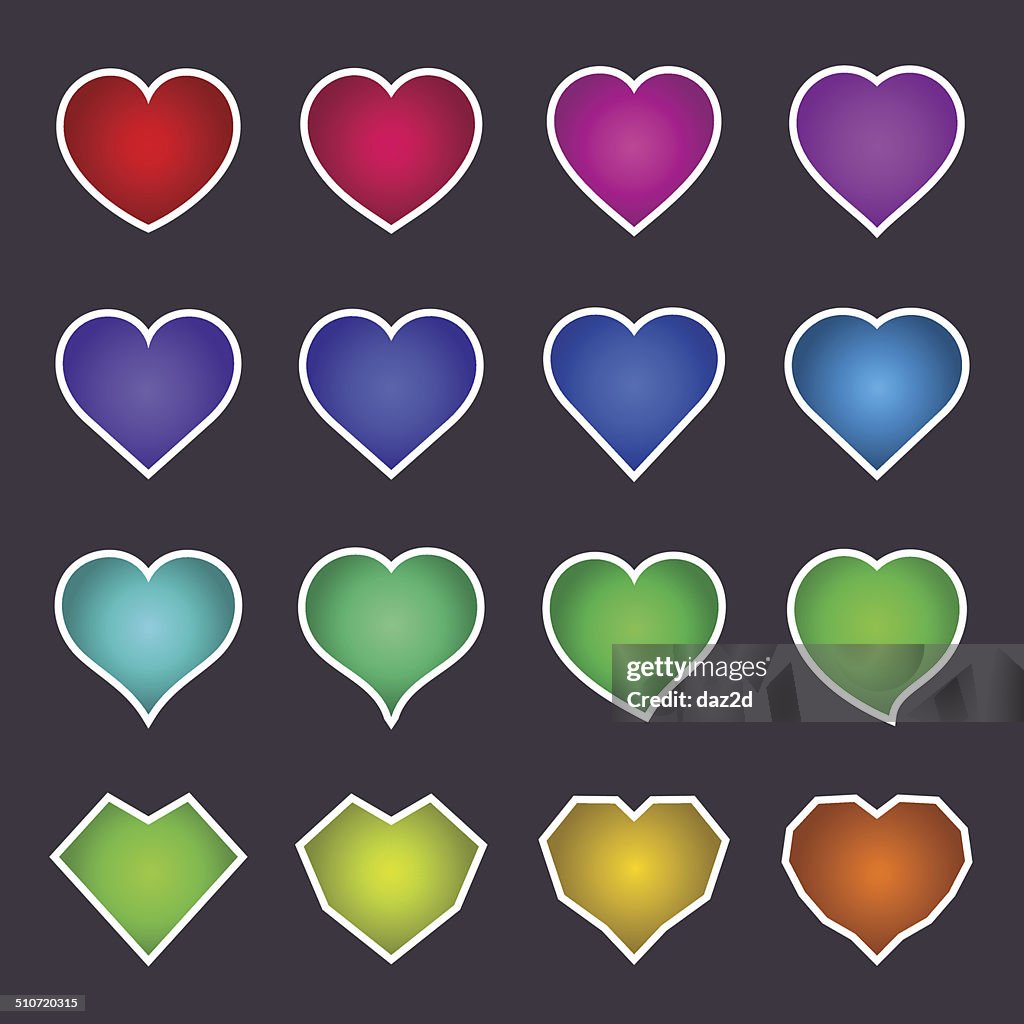 Color In Heart Shape Colorful Heart Shapes High-Res Vector Graphic - Getty Images