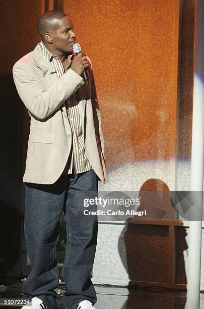 Host Jamie Foxx performs on stage at the 12th Annual ESPY Awards held at the Kodak Theatre on July 14, 2004 in Hollywood, California. This year's...