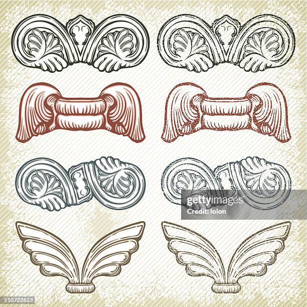 stockillustraties, clipart, cartoons en iconen met stone design elements 3 - ancient greek pattern