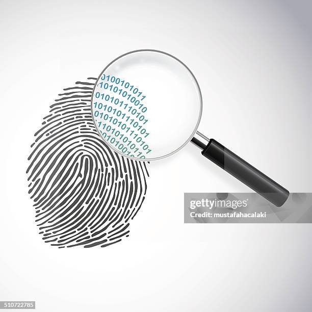 stockillustraties, clipart, cartoons en iconen met digital identity - forensisch