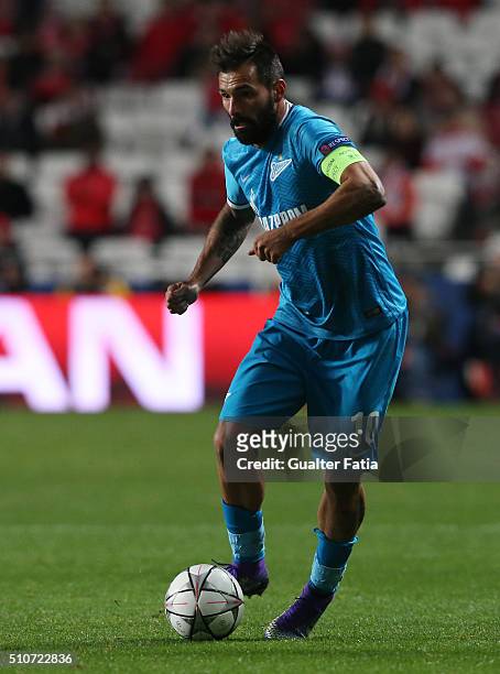 ZenitÕs midfielder from Portugal Danny in action during the UEFA Champions League Round of 16: First Leg match between SL Benfica and FC Zenit at...