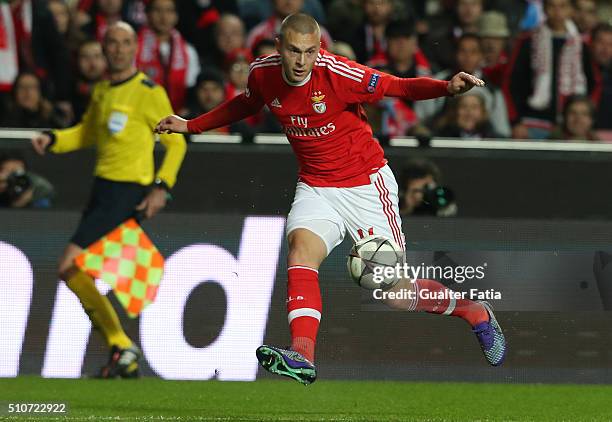 BenficaÕs defender from Sweden Victor Lindelof in action during the UEFA Champions League Round of 16: First Leg match between SL Benfica and FC...