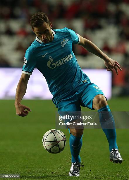 ZenitÕs midfielder from Brazil Mauricio in action during the UEFA Champions League Round of 16: First Leg match between SL Benfica and FC Zenit at...