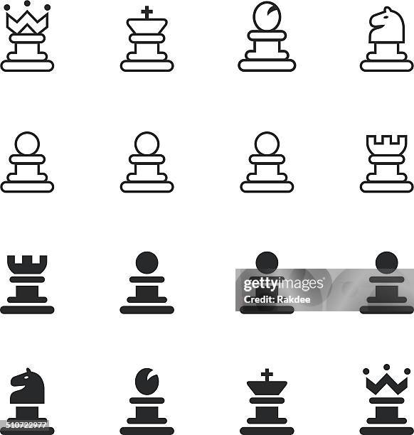 chess silhouette icons - queen-chess-piece-clip-art stock illustrations