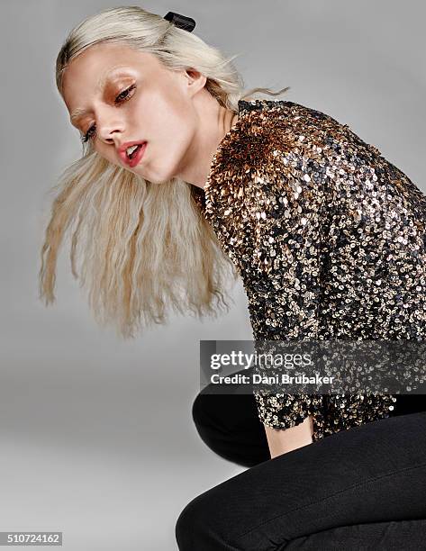 Model and musician Pyper America is photographed for VVV Magazine on July 1, 2015 in El Segundo, California.