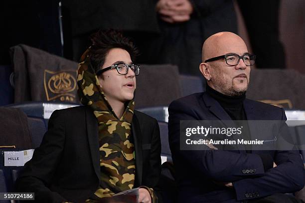 Pascal Obispo attends the Champion's League game between Paris Saint-Germain and Chelsea FC on February 16, 2016 in Paris, France.