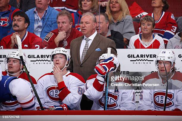 Head coach Michel Therrien of the Montreal Canadiens on the bench during the first period of the NHL game against the Arizona Coyotes at Gila River...