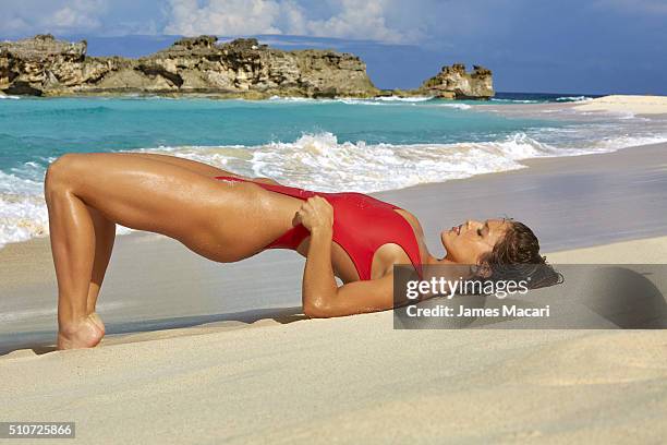 Swimsuit Issue 2016: Model Emily DiDonato poses for the 2016 Sports Illustrated swimsuit issue on December 8, 2015 in Turks and Caicos. PUBLISHED...