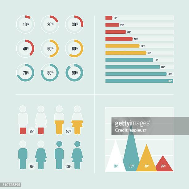 charts and graphs - comparison infographic stock illustrations