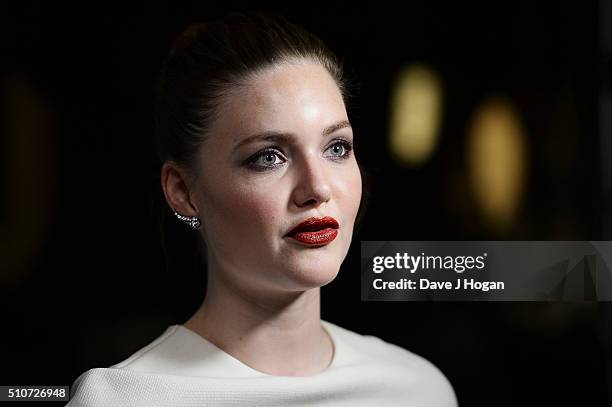 Holliday Grainger attends 'The Finest Hours' Gala Premiere at Ham Yard Hotel on February 16, 2016 in London, England.