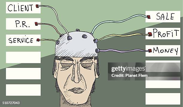 businessman brainscan - functional magnetic resonance imaging brain stock illustrations