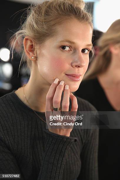 Nail Detail on a model posing backstage at the Georgine Fall 2016 fashion show during New York Fashion Week: The Shows at The Gallery, Skylight at...