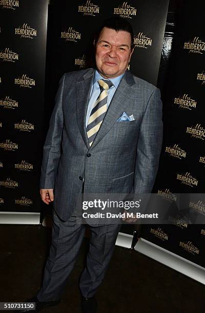 Cast member Jamie Foreman attends the press night after party for "Mrs Henderson Presents" at The National Cafe on February 16, 2016 in London,...