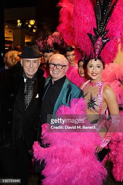 Holly Johnson and John Reid attend the press night after party for "Mrs Henderson Presents" at The National Cafe on February 16, 2016 in London,...