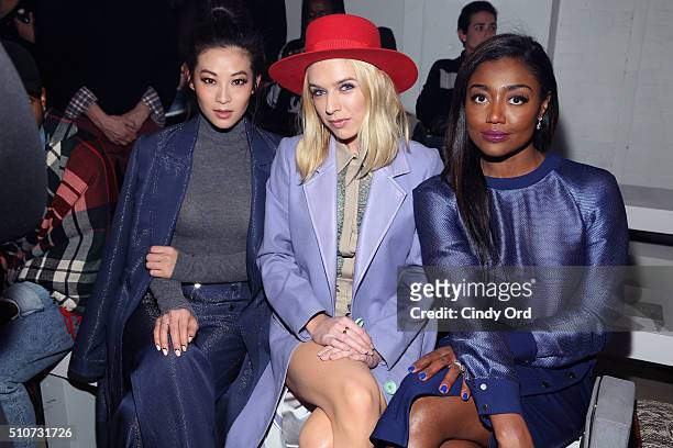 Arden Cho, ZZ Ward and Patina Miller attend the Georgine Fall 2016 fashion show during New York Fashion Week: The Shows at The Gallery, Skylight at...