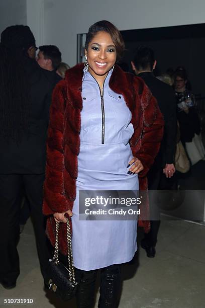 Journalist Alicia Quarles attends the Georgine Fall 2016 fashion show during New York Fashion Week: The Shows at The Gallery, Skylight at Clarkson Sq...