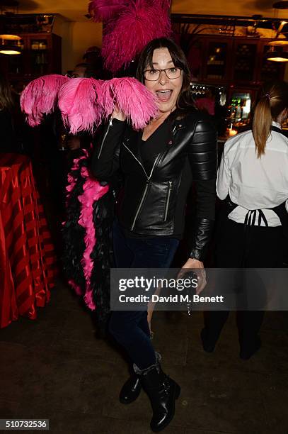 Amanda Donohoe attends the press night after party for "Mrs Henderson Presents" at The National Cafe on February 16, 2016 in London, England.