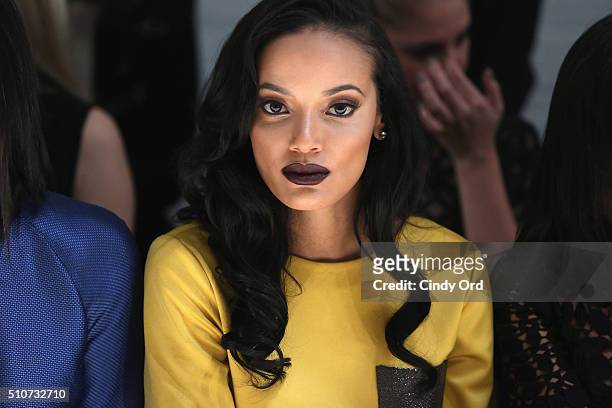 Model Selita Ebanks attends the Georgine Fall 2016 fashion show during New York Fashion Week: The Shows at The Gallery, Skylight at Clarkson Sq on...