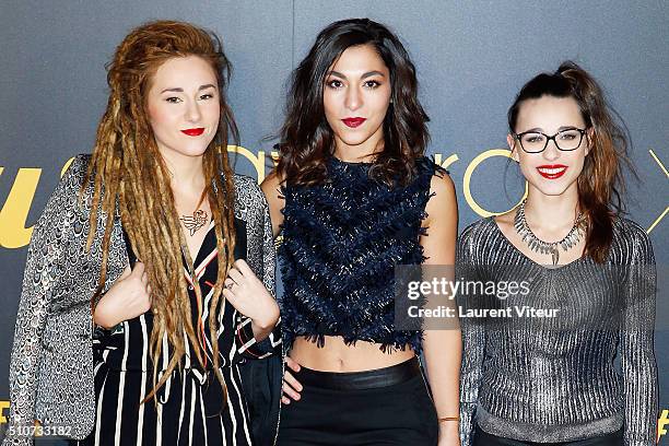 Singers L.E.J. Attend The Melty Future Awards 2016 Ceremony at Le Grand Rex on February 16, 2016 in Paris, France.