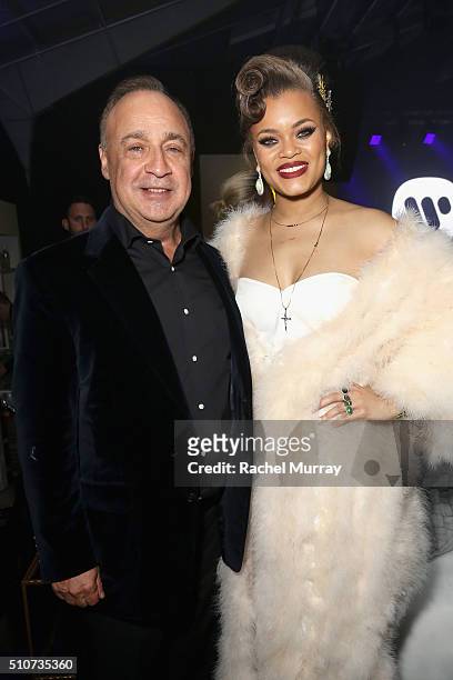 Len Blavatnik, Chairman of Access Indsutries and owner of Warner Music Group with Grammy Nominee Andra Day attend Warner Music Group's annual Grammy...