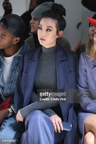 Arden Cho attends the Georgine Fall 2016 fashion show during New York Fashion Week: The Shows at The Gallery, Skylight at Clarkson Sq on February 16,...