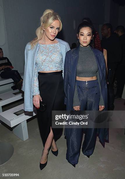 Internet personality Gigi Gorgeous and actress Arden Cho attend the Georgine Fall 2016 fashion show during New York Fashion Week: The Shows at The...