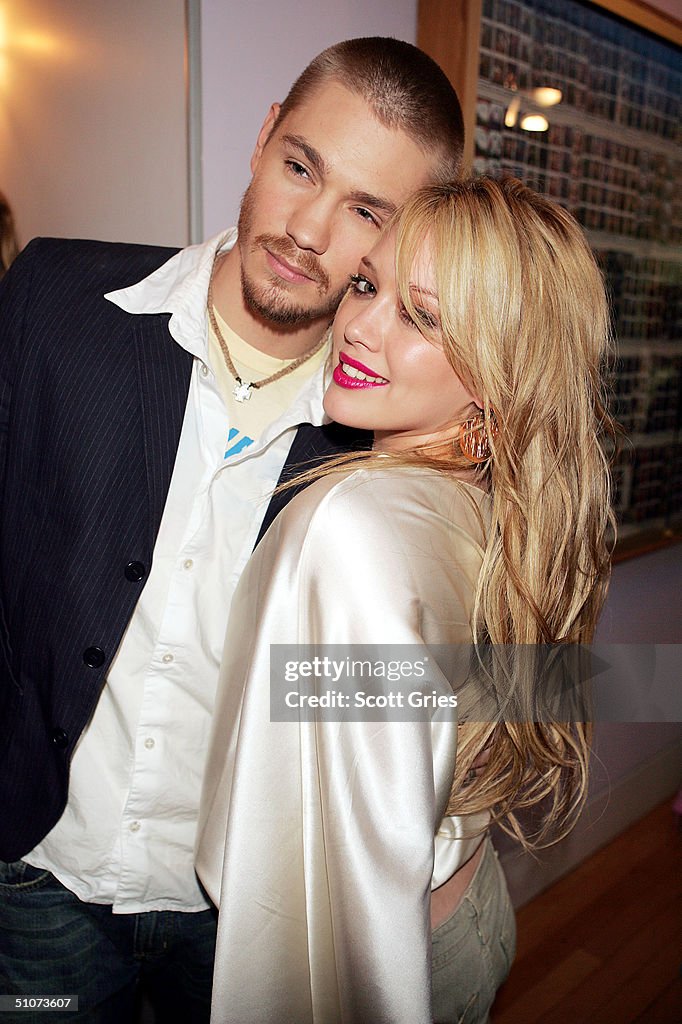 Actor Chad Michael Murray and actress/musician Hilary Duff pose for a