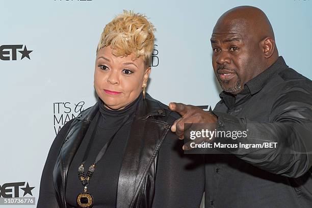 Singer and actress Tamela Mann and actor David Mann attend 'It's a Mann's World' season two luncheon screening at TRACE at the W on February 16, 2016...