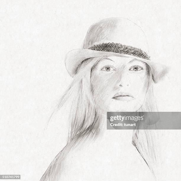 ilustrações de stock, clip art, desenhos animados e ícones de esboço retrato - desenho a carvão