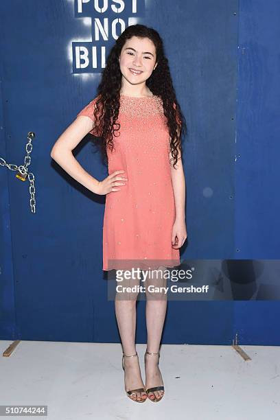 Actress Lilla Crawford attends the Alice + Olivia by Stacey Bendet presentation during New York Fashion Week Fall 2016 at The Gallery, Skylight at...