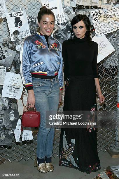 Chelsea Leyland and designer Stacey Bendet attend the alice + olivia by Stacey Bendet Fall 2016 presentation at The Gallery, Skylight at Clarkson Sq...