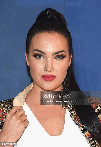Internet and TV personality Natalie Halcro attends the Alice + Olivia by Stacey Bendet presentation during New York Fashion Week Fall 2016 at The...