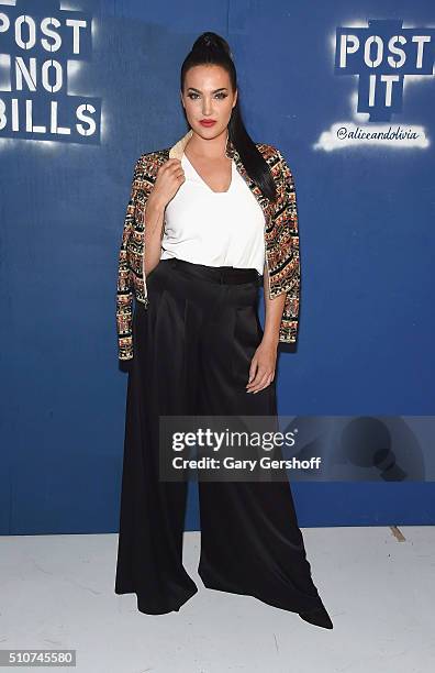 Internet and TV personality Natalie Halcro attends the Alice + Olivia by Stacey Bendet presentation during New York Fashion Week Fall 2016 at The...