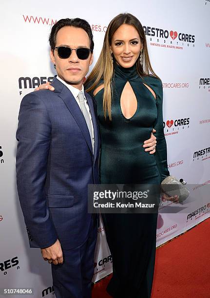 Marc Anthony and Shannon De Lima attend Maestro Cares "Changing Lives, Building Dreams" Third Annual Gala at Cipriani Wall Street on February 16,...