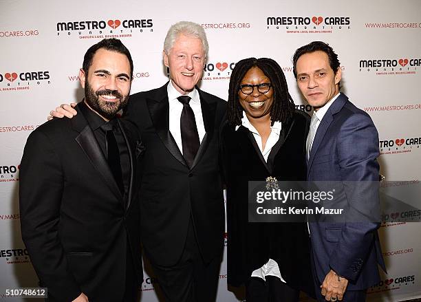 Enrique Santos, President Bill Clinton, Whoopi Goldberg and Marc Anthony attend Maestro Cares "Changing Lives, Building Dreams" Third Annual Gala at...