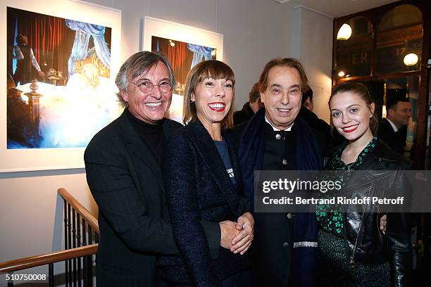 Pierre Passebon, Mathilde Favier, Gilles Dufour and Mathilde's daughter Eloise Agostinelli attend Arielle Dombasle presents her Perfume "Le secret...