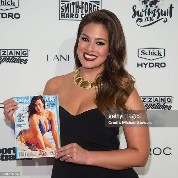 Model Ashley Graham attends the 2016 Sports Illustrated Swimsuit Launch Celebration at Brookfield Place on February 16, 2016 in New York City.