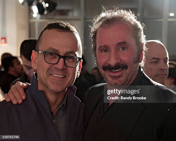 President and CEO Steven Kolb poses with designer Ralph Rucci at his Ralph Rucci RR331 Presentation during Fall 2016 New York Fashion Week at 517...
