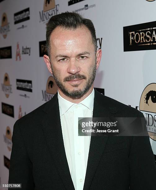 Actor Greg Ellis attends the Momentum Pictures' screening of "Forsaken" at the Autry Museum of the American West on February 16, 2016 in Los Angeles,...