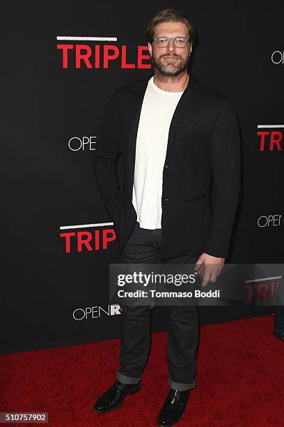 Actor Adam "Edge" Copeland attends the premiere of Open Road's "Triple 9" held at Regal Cinemas L.A. Live on February 16, 2016 in Los Angeles,...