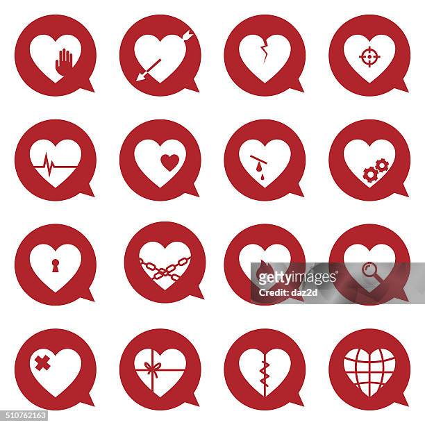 stockillustraties, clipart, cartoons en iconen met heart symbol set - angina