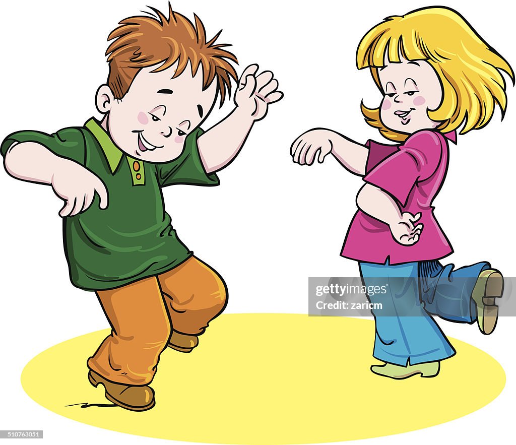 Two Cartoon Dancers Dancing High-Res Vector Graphic - Getty Images